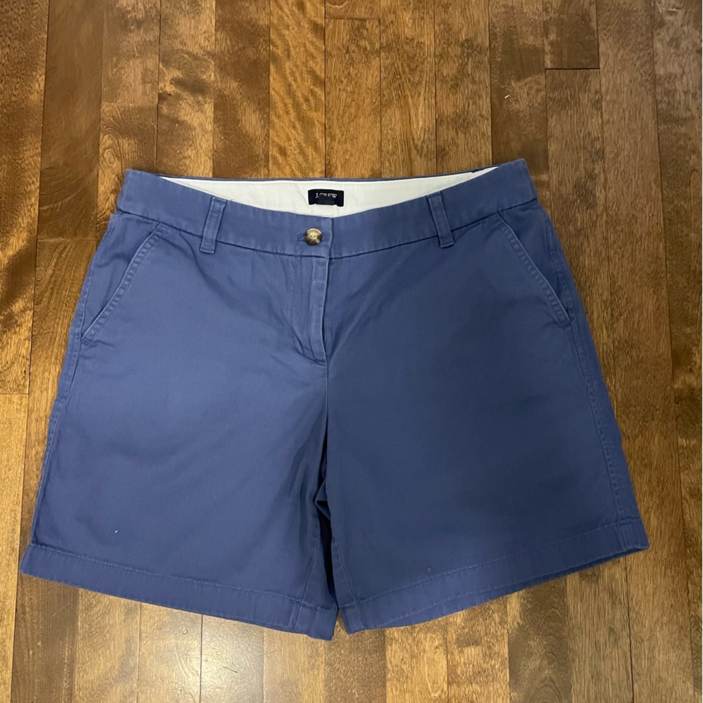 J. Crew women’s blue Flat Front Shorts 5" classic chino short SZ 8